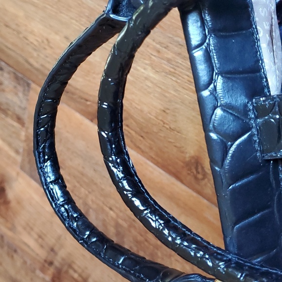 Kate Spade Becky Ridgely Ave black crocodile embossed leather satchel - Picture 8 of 9